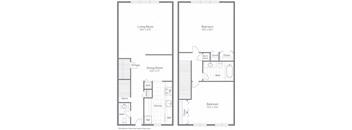 Two bedroom apartment with two stories at Tysons Glen Apartments and Townhomes, Falls Church, 22043