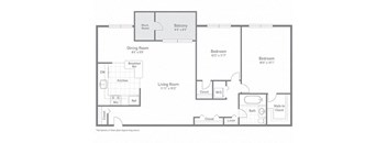 Two bedroom apartment unit at Tysons Glen Apartments and Townhomes, Falls Church, VA, 22043