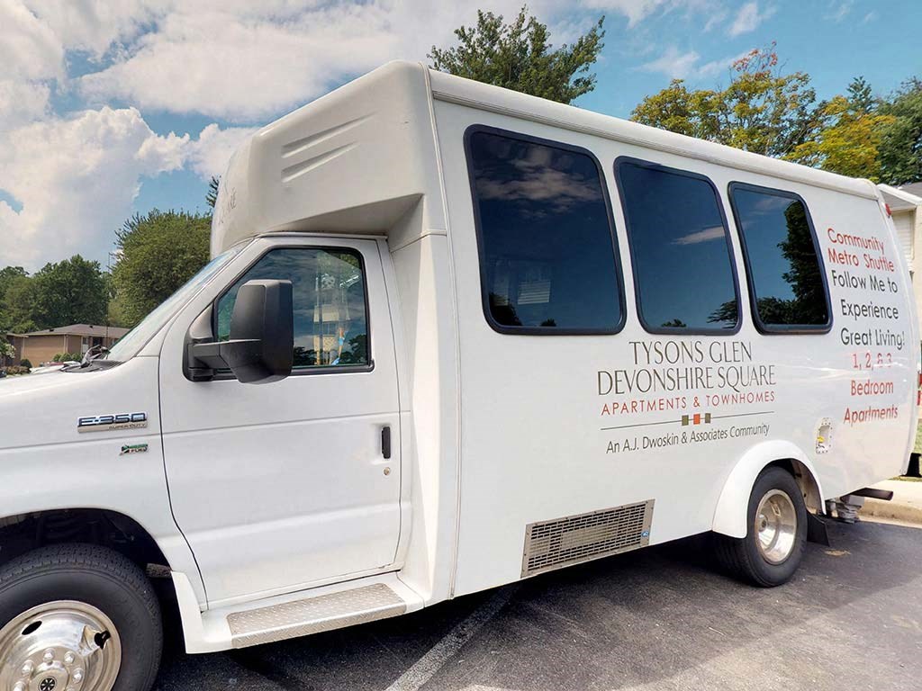 Shuttle for residents at Tysons Glen Apartments and Townhomes, Falls Church, 22043