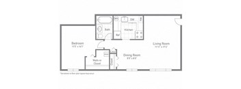 The Willow Floor plan at Woodlee Terrace Apartments, Virginia