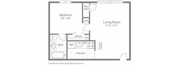 The Cypress Floor Plan at Woodlee Terrace Apartments, Woodbridge