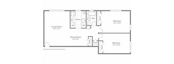 The Sycamore Floor Plan at Woodlee Terrace Apartments, Woodbridge, 22192