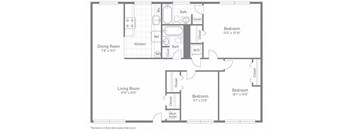 Eisenhower Floor Plan at Gainsborough Court Apartments, Fairfax, VA, 22030