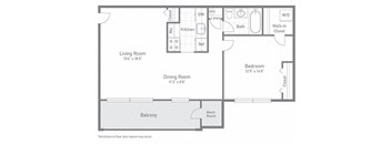 Burke Floor Plan at Gainsborough Court Apartments, Fairfax