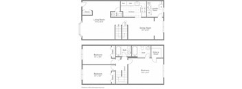 Carlysle Floor Plan at Gainsborough Court Apartments, Fairfax, Virginia