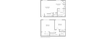 Jefferson Floor Plan at Gainsborough Court Apartments, Fairfax, VA