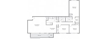 Mt. Vernon Floor Plan at Gainsborough Court Apartments, Fairfax, VA, 22030