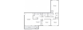 Occoquan Floor Plan at Gainsborough Court Apartments, Virginia, 22030