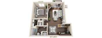 a 2 bedroom192 sq ft floor plan
