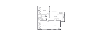 a floor plan of a 2 bedroom floor plan