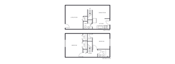 a schematic drawing of a living room and a floor plan of a house