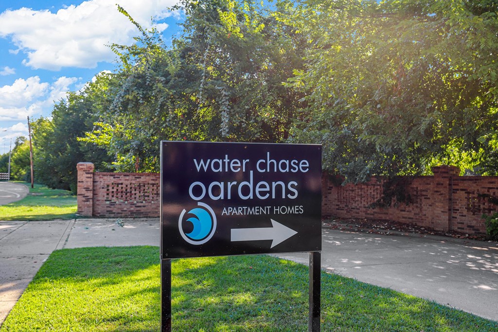 Water chase  gardens sign