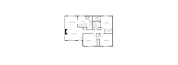 a floor plan of a house with a bedroom and a living room