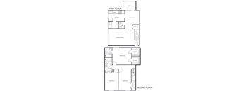 a floor plan of a first floor apartment with a bedroom and a living room