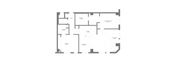 A floor plan of a house with labeled rooms.