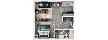 A collage of images showing different parts of a modern bedroom interior.