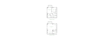 A floor plan of a two-story house with labeled rooms.