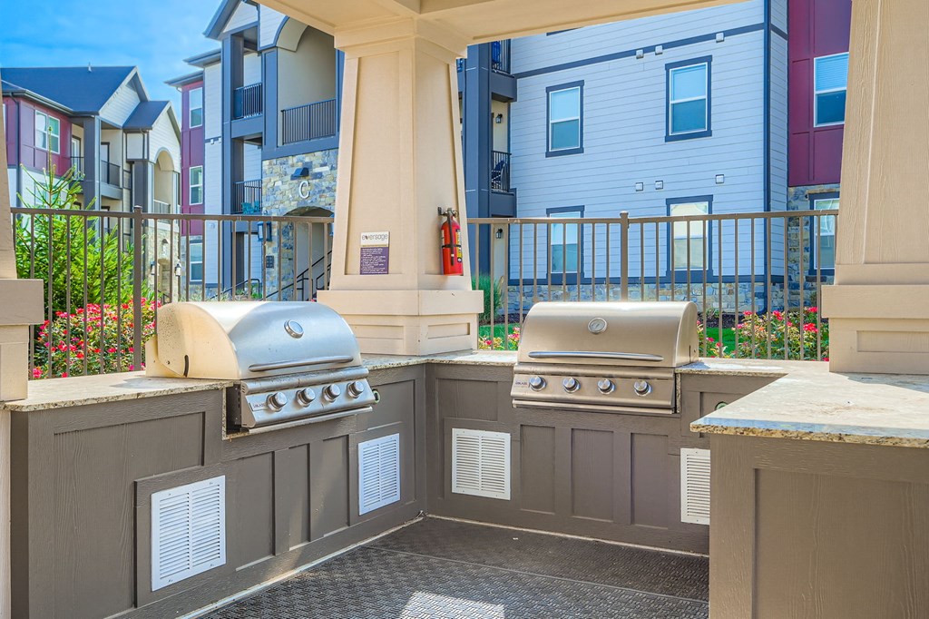 outdoor BBQ grill area on a patio