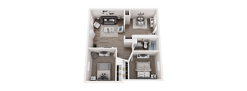 2x1 floor plan layout, version A