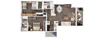 the 1 bedroom floor plan  studio
