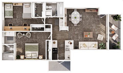 the 1 bedroom floor plan  studio