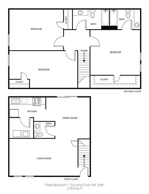 floor plans of the two floor plans for a roommates house