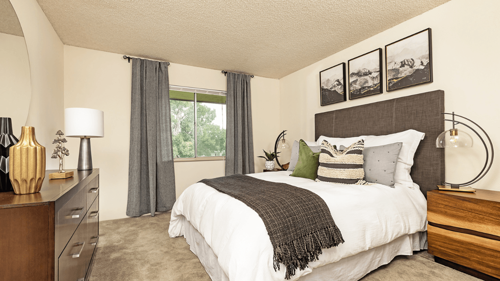 our apartments offer a spacious bedroom with a large window