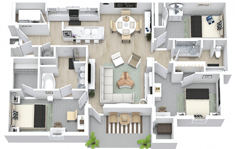 King Palm Three Bedroom Columbus GA