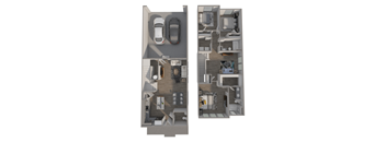 A diagram shows two different layouts of a two-bedroom apartment.