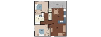 A floor plan of a house with labeled rooms such as Bedroom, Bath, Kitchen, Living Room, and Balcony.