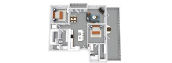 a floor plan of a house with a bedroom and a living room