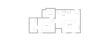 black and white floor plan of a modern apartment