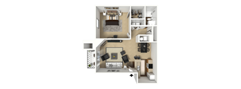 1x1 Floor Plan Layout
