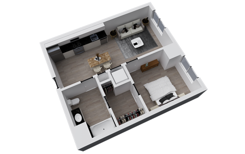 Stanley House | A1 1x1 | 633 sf