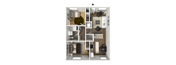 2x1S Floor Plan Layout
