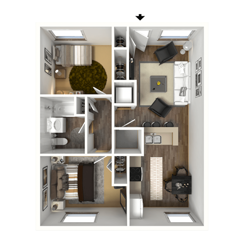 2x1S Floor Plan Layout