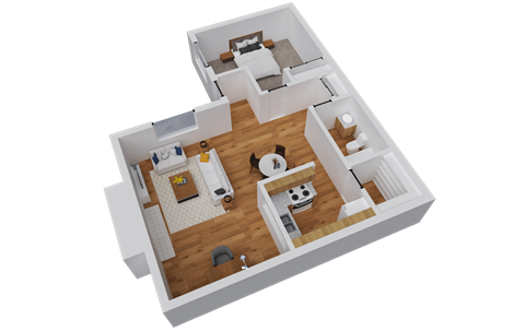 Toscana Apartments | 1x1 Nozzano Floor Plan