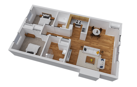 Toscana Apartments | 2x2 Vinci Floor Plan