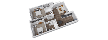 Velo Apartments | 2x2 Pine Floor Plan | Denver, CO