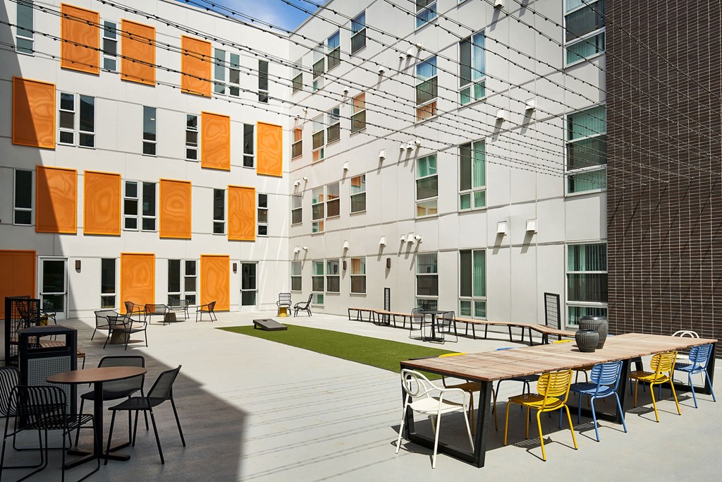 Walnut Flats | Denver Affordable Apartments | Exterior Courtyard