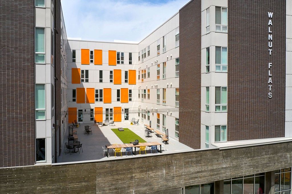 Walnut Flats | Denver Affordable Apartments | Exterior Courtyard