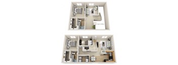 A diagram shows the layout of a two-bedroom apartment.