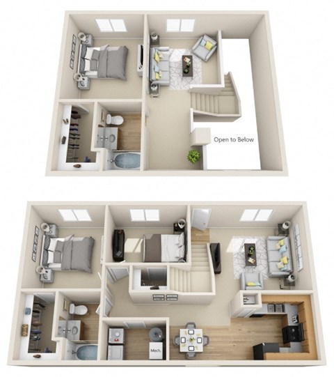 A diagram shows the layout of a two-bedroom apartment.