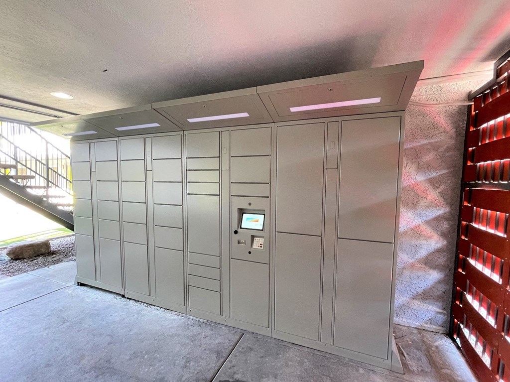 A large grey electrical panel with a digital display and control panel.