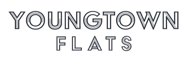The image displays the words "YOUNGTOWN FLATS" in a stylized font.