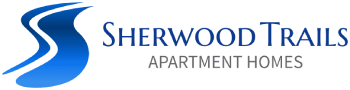 The image is a logo for Sherwood Trails Apartment Homes.