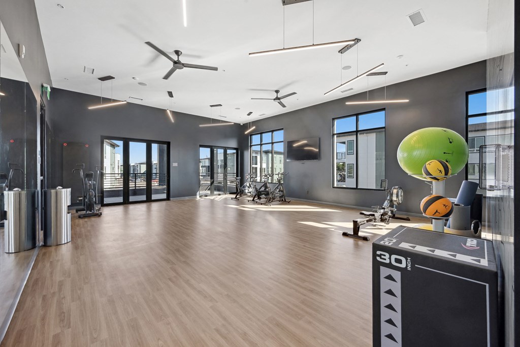 Fitness center at Sequel Apartments in Englewood CO