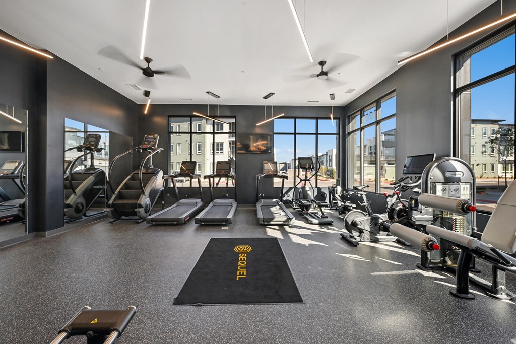 Fitness center at Sequel Apartments in Englewood CO