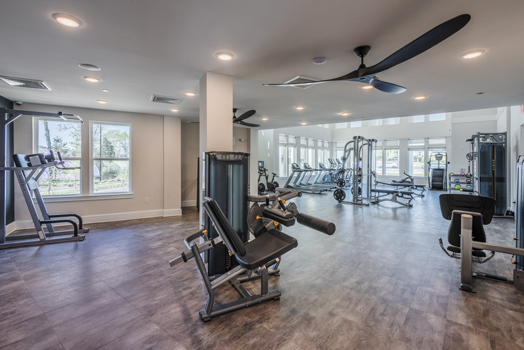 the gym at the flats at big tex apartments
