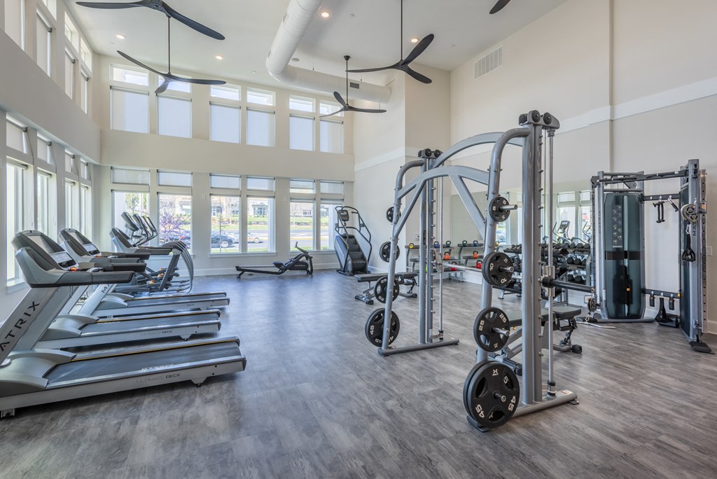 the gym at the flats at big tex apartments